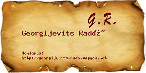 Georgijevits Radó névjegykártya